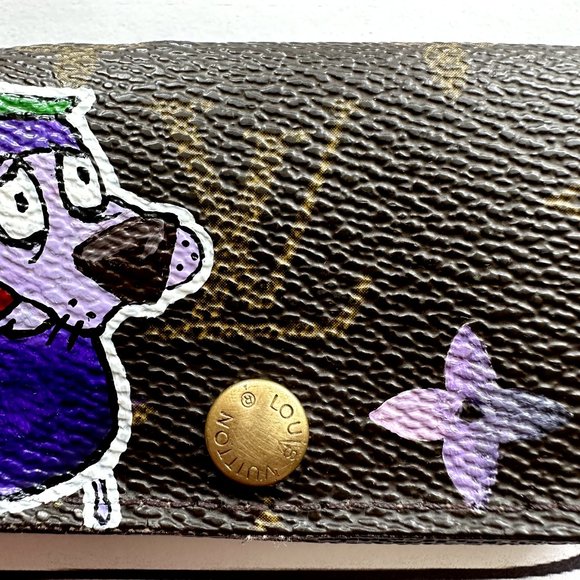 Custom Painted Authentic Louis Vuitton Keyholder - Courage the Cowardly Dog - Picture 3 of 13